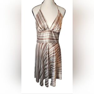 Alyn Paige Brown and Cream Backless Dress